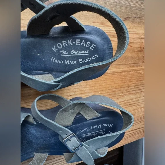 Kork Ease Bette Blue Wedge Strap Sandals 7 - Picture 4 of 8